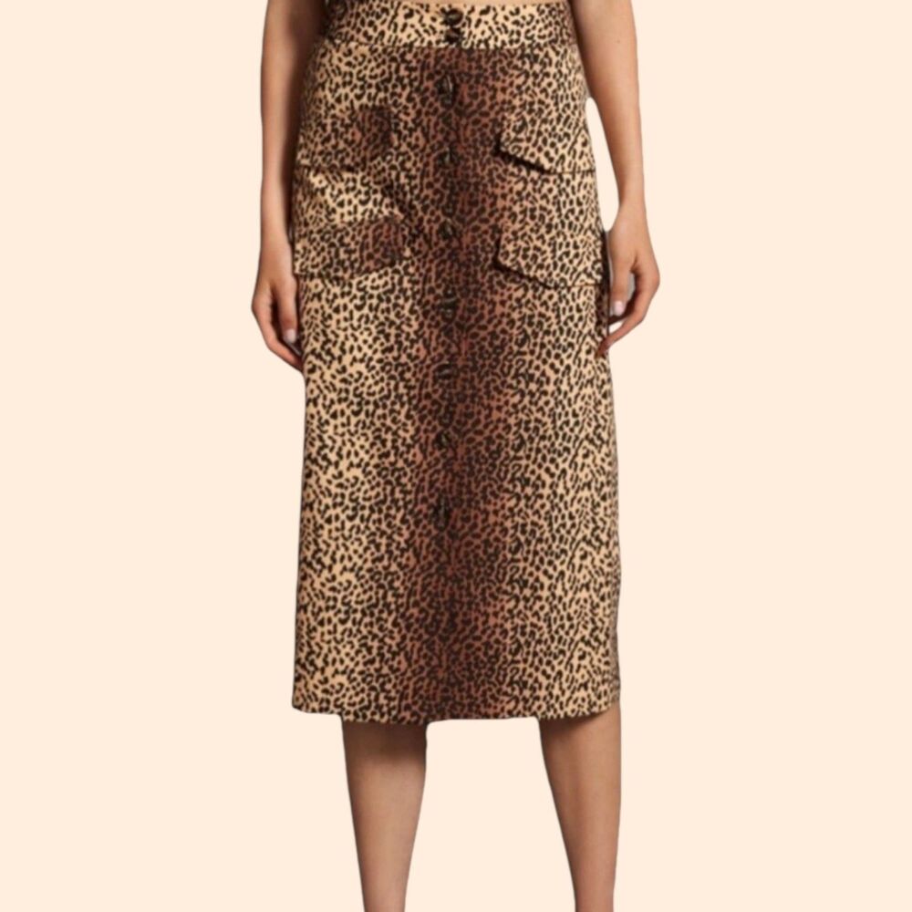 Mare Mare Animal Print Midi Skirt